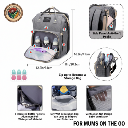 The Ultimate Diaper Backpack Built-In Changing Station!