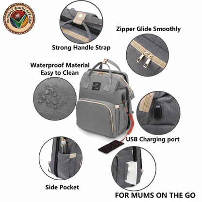 The Ultimate Diaper Backpack Built-In Changing Station!